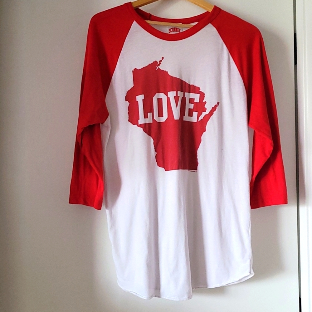 Sconnie Love State Baseball shirt